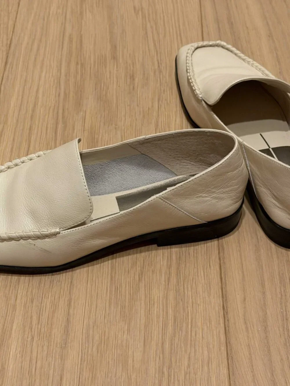 Dolce Vita Cream Leather Braided Loafers